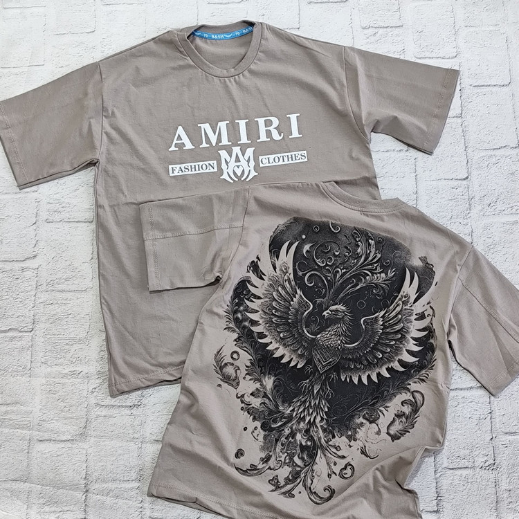 تیشرت پسرانه نیم لش پشت چاپ رنگبندی AMIRI