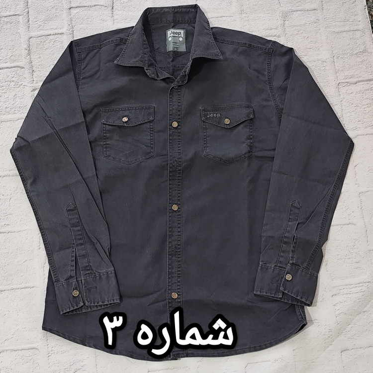 پیراهن کتان دوجیب دکمه فلزی سنگشور جیپ پیراهن دوجیب JEEP